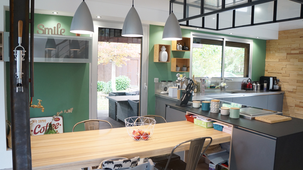 Chantier @comm_elo, cuisine peint en Zolpan, Ondi Pur Velours, teinte Vert 138-5