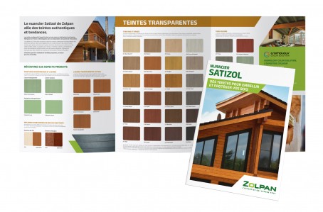 Nuancier couleurs lasures bois Zolpan Satizol