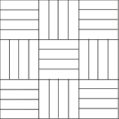 Motifs de pose de parquet contrecollé : en damier - Zolpan